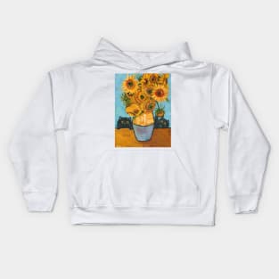 Playing With Sunflowers Kids Hoodie